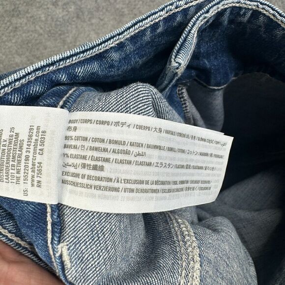 Abercrombie & Fitch Jeans Ultra High Rise Straight Womens 32/14R Blue Denim - Picture 8 of 11